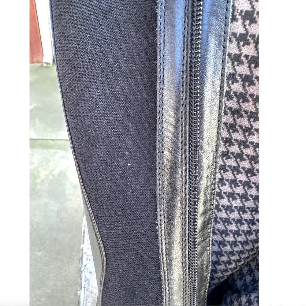 Aquatalia Olita Weatherproof Black Leather Riding Boots - 6 - Picture 7 of 11